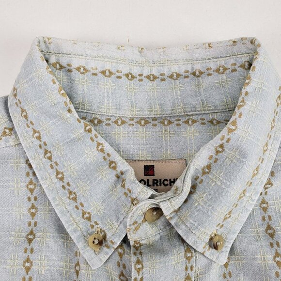 Woolrich Button Front Shirt Mens Large Blue Striped Long Sleeve Casual Dress - Picture 4 of 11